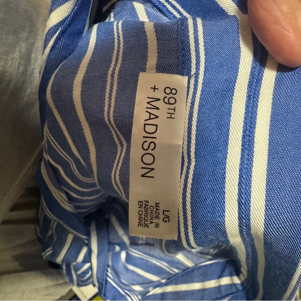 89th & Madison Blue Striped Midi Dress - Picture 6 of 8
